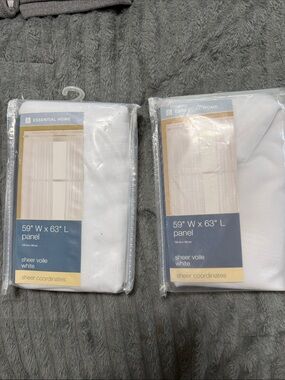 Home Essentials White Sheer Voile Window Panels - Pack of 2